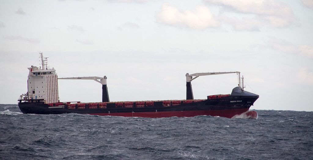 Контейнеровоз в Черно море край Констанца